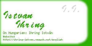 istvan ihring business card